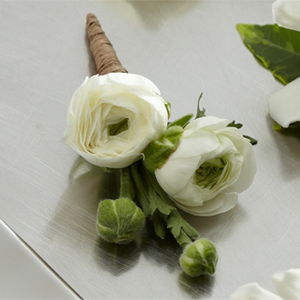 The FTD� White Ranunculus Boutonniere
