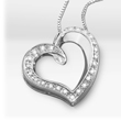 1/4 ct tw Diamond Open Heart Sterling Silver Pendant